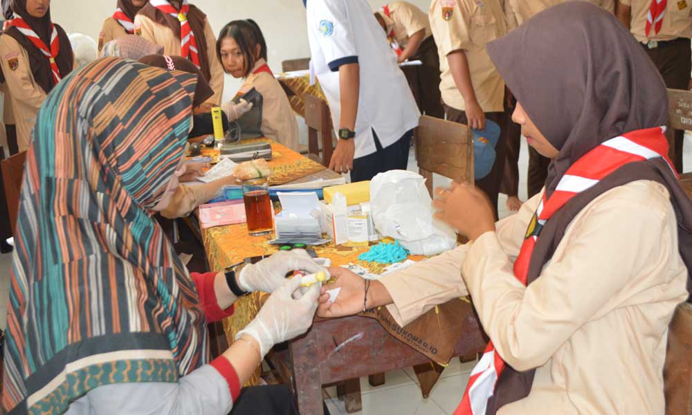 Cek kesehatan bersama tim Puskesmas Bendosari